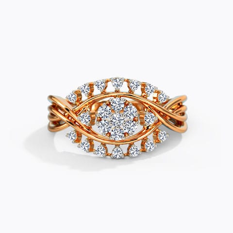 Scarlett Sparkling Diamond Ring Diamond Rings 14 Karat Rose Gold Scarlett Sparkling Diamond Ring