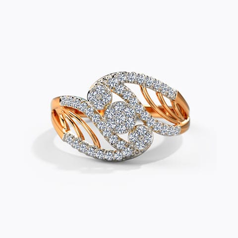 Aarti Circular Diamond Band Diamond Rings 14 Karat Rose Gold Aarti Circular Diamond Band