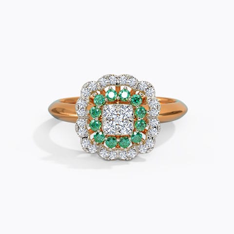 Glowing Spallop Gemstone Ring Diamond,Gemstone Rings 14 Karat Rose Gold Glowing Spallop Gemstone Ring