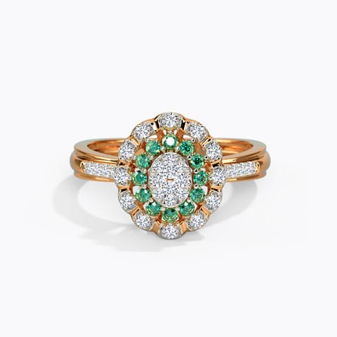 Glamor Circlet Gemstone Ring Diamond,Gemstone Rings 14 Karat Rose Gold Glamor Circlet Gemstone Ring