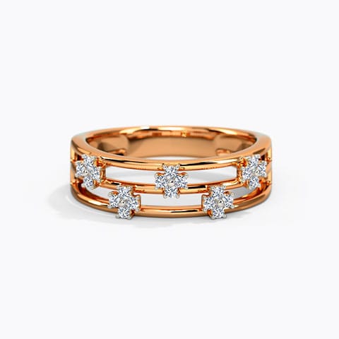Zorina Diamond Band Diamond Rings 14 Karat Rose Gold Zorina Diamond Band