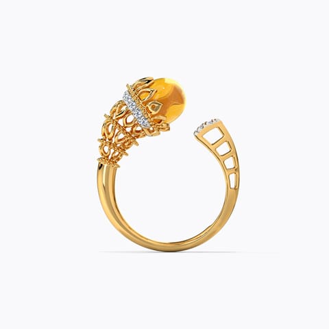 Mughal Strike Gemstone Ring Diamond,Gemstone Rings 14 Karat Yellow Gold Mughal Strike Gemstone Ring