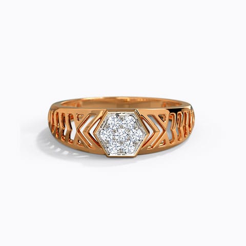 Geometric Fleur Diamond Ring Diamond Rings 14 Karat Rose Gold Geometric Fleur Diamond Ring