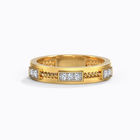 Modish Net Diamond Ring Diamond Rings 14 Karat Yellow Gold Modish Net Diamond Ring