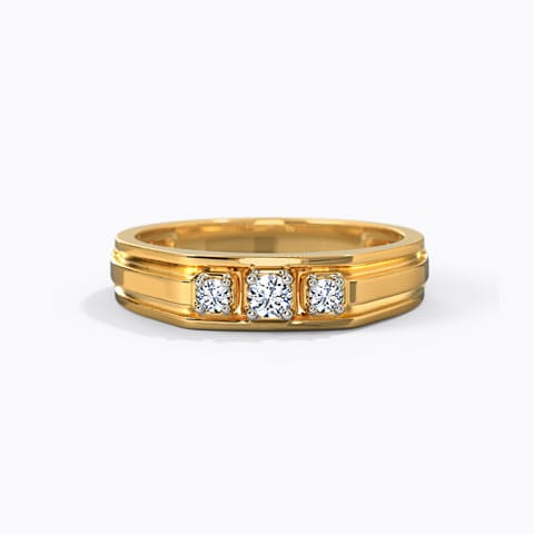 Linear Beam Diamond Ring Diamond Rings 14 Karat Yellow Gold Linear Beam Diamond Ring