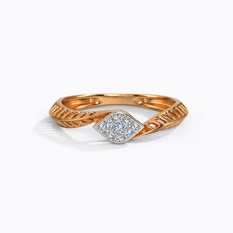 Wavy Kite Diamond Ring Diamond Rings 14 Karat Rose Gold Wavy Kite Diamond Ring