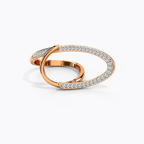 Flawless Lines Diamond Ring Diamond Rings 14 Karat Rose Gold Flawless Lines Diamond Ring