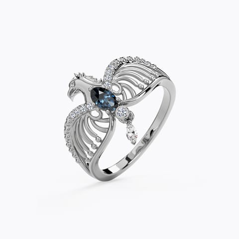 Ravenclaw Diadem Diamond Ring Diamond,Gemstone Rings 14 Karat White Gold Ravenclaw Diadem Diamond Ring