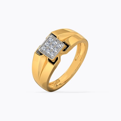 Bruz Diamond Ring For Men Diamond Rings 14 Karat Yellow Gold Bruz Diamond Ring For Men