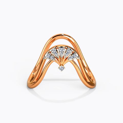 Sparking Diamond Vanki Ring Diamond Rings 14 Karat Rose Gold Sparking Diamond Vanki Ring