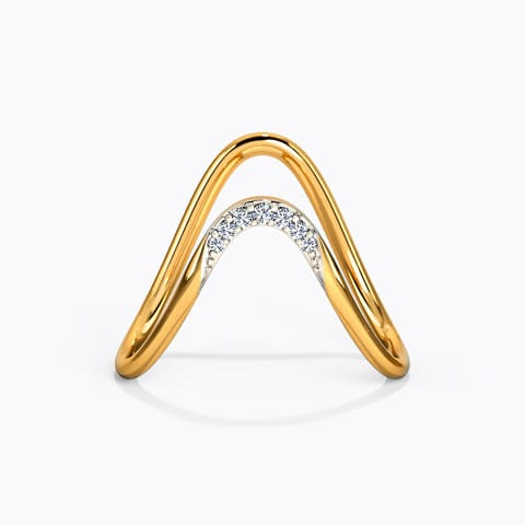 Glowy Diamond Vanki Ring Diamond Rings 14 Karat Yellow Gold Glowy Diamond Vanki Ring