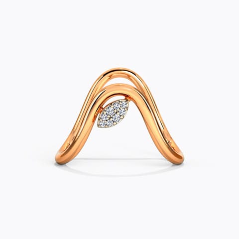 Flowery Diamond Vanki Ring Diamond Rings 14 Karat Rose Gold Flowery Diamond Vanki Ring