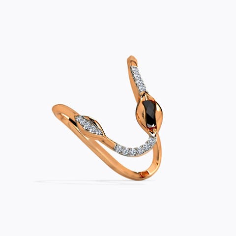 Wavy Vamika Gemstone Ring Diamond,Gemstone Rings 14 Karat Rose Gold Wavy Vamika Gemstone Ring