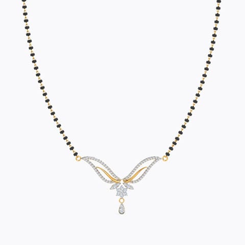 Tithi Diamond Mangalsutra Diamond Mangalsutra 18 Karat Yellow Gold Tithi Diamond Mangalsutra