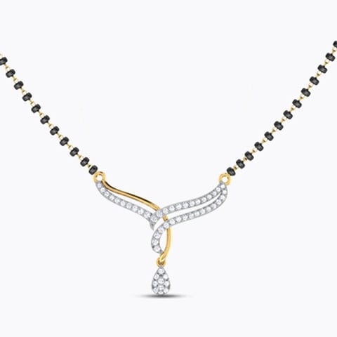 Ischiya Diamond Mangalsutra Diamond Mangalsutra 18 Karat Yellow Gold Ischiya Diamond Mangalsutra