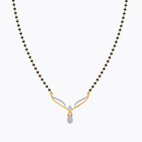 Divya Diamond Mangalsutra Diamond Mangalsutra 18 Karat Yellow Gold Divya Diamond Mangalsutra