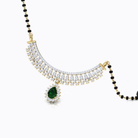 Lekha Gemstone Mangalsutra Diamond,Gemstone Mangalsutra 18 Karat Yellow Gold Lekha Gemstone Mangalsutra