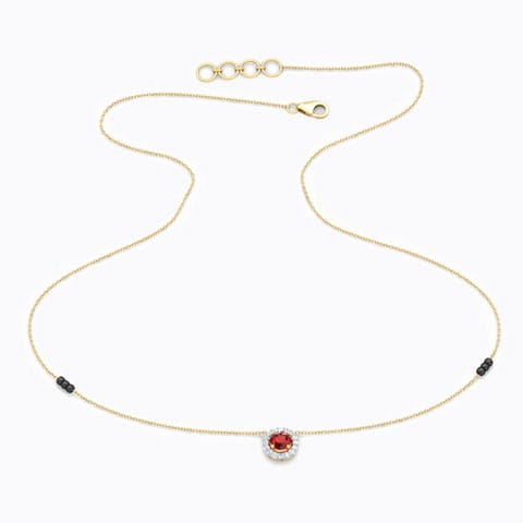 Anisha Gemstone Mangalsutra Diamond,Gemstone Mangalsutra 18 Karat Yellow Gold Anisha Gemstone Mangalsutra