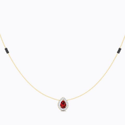 Anika Gemstone Mangalsutra Diamond,Gemstone Mangalsutra 18 Karat Yellow Gold Anika Gemstone Mangalsutra