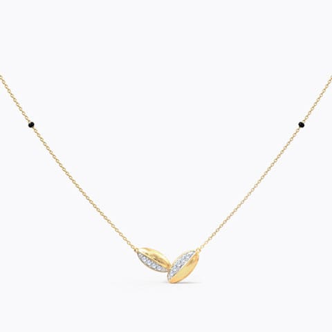 Aamna Diamond Mangalsutra Diamond Mangalsutra 14 Karat Yellow Gold Aamna Diamond Mangalsutra