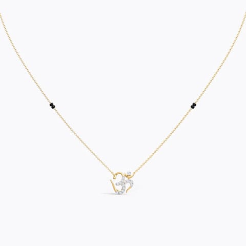 Om Diamond Mangalsutra Diamond Mangalsutra 14 Karat Yellow Gold Om Diamond Mangalsutra