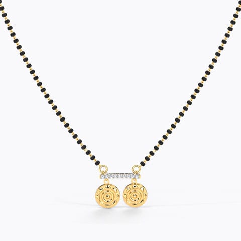 Urmi Coin Diamond Mangalsutra Diamond Mangalsutra 18 Karat Yellow Gold Urmi Coin Diamond Mangalsutra