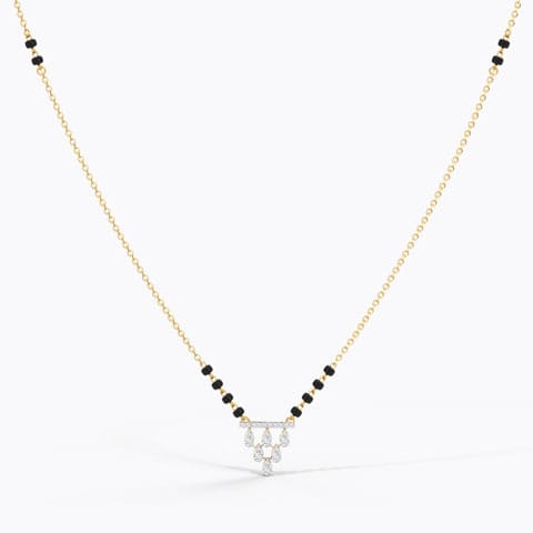 Asna Diamond Mangalsutra Diamond Mangalsutra 14 Karat Yellow Gold Asna Diamond Mangalsutra