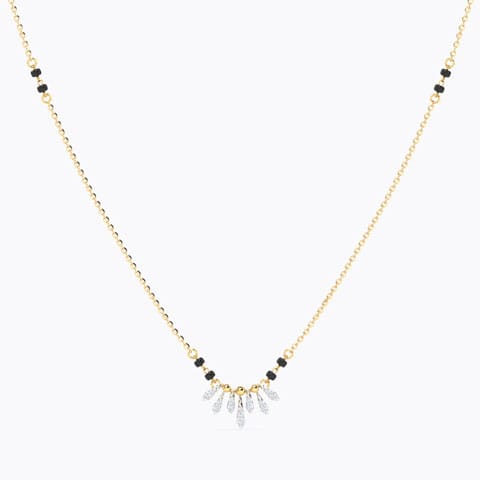 Akshita Diamond Mangalsutra Diamond Mangalsutra 14 Karat Yellow Gold Akshita Diamond Mangalsutra