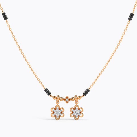 Pankhuri Watimani Diamond Mangalsutra Diamond Mangalsutra 14 Karat Rose Gold Pankhuri Watimani Diamond Mangalsutra