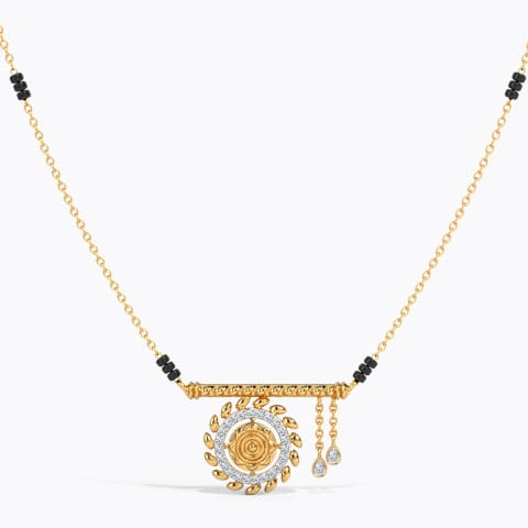 Pushp Watimani Diamond Mangalsutra Diamond Mangalsutra 14 Karat Yellow Gold Pushp Watimani Diamond Mangalsutra