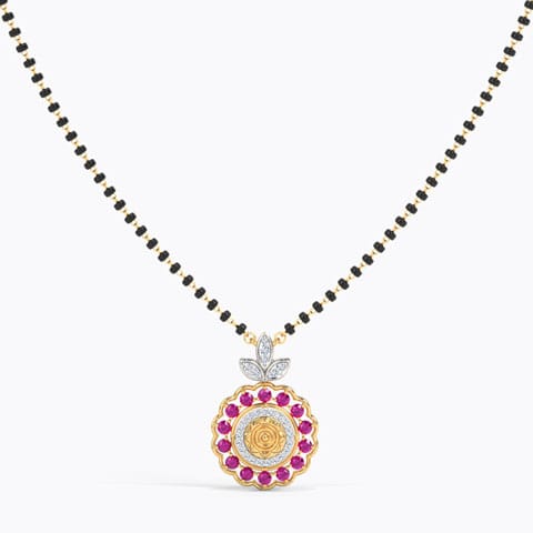 Preksha Gemstone Mangalsutra Diamond,Gemstone Mangalsutra 18 Karat Yellow Gold Preksha Gemstone Mangalsutra