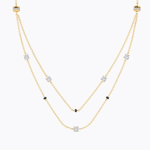 Dineta Diamond Mangalsutra Diamond Mangalsutra 14 Karat Yellow Gold Dineta Diamond Mangalsutra