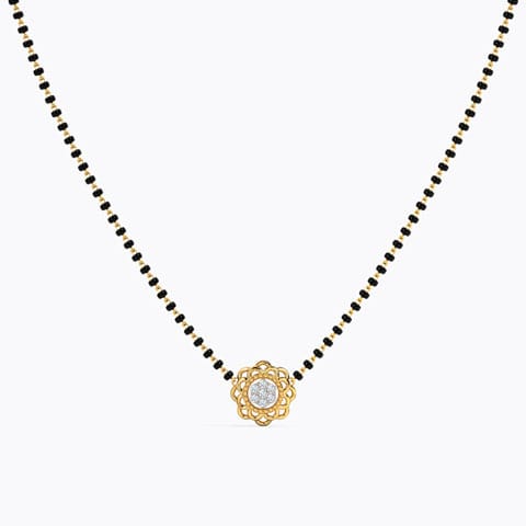 Avika Diamond Mangalsutra Diamond Mangalsutra 14 Karat Yellow Gold Avika Diamond Mangalsutra