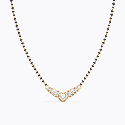 Malvika Diamond Mangalsutra Diamond Mangalsutra 14 Karat Yellow Gold Malvika Diamond Mangalsutra
