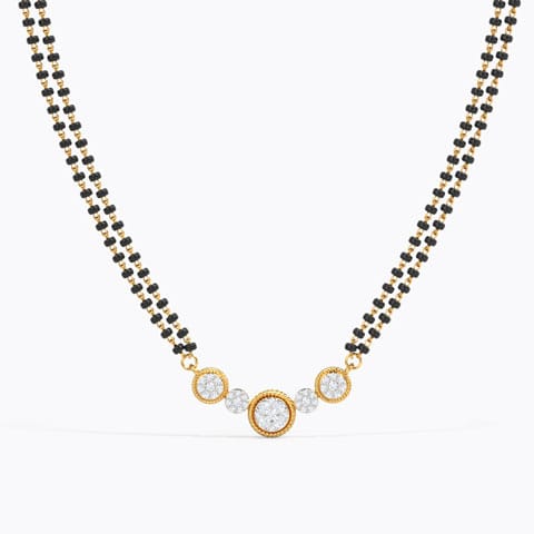 Jaisvi Diamond Mangalsutra Diamond Mangalsutra 14 Karat Yellow Gold Jaisvi Diamond Mangalsutra