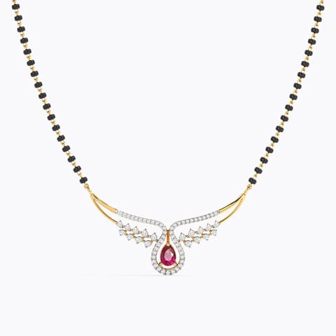 Neerja Gemstone Mangalsutra Diamond,Gemstone Mangalsutra 14 Karat Yellow Gold Neerja Gemstone Mangalsutra