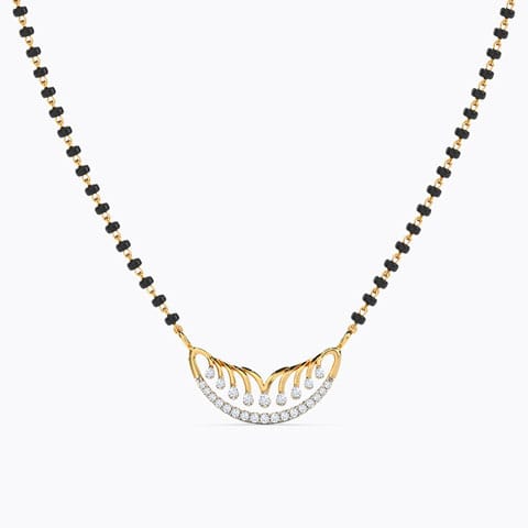 Shloka Diamond Mangalsutra Diamond Mangalsutra 14 Karat Yellow Gold Shloka Diamond Mangalsutra