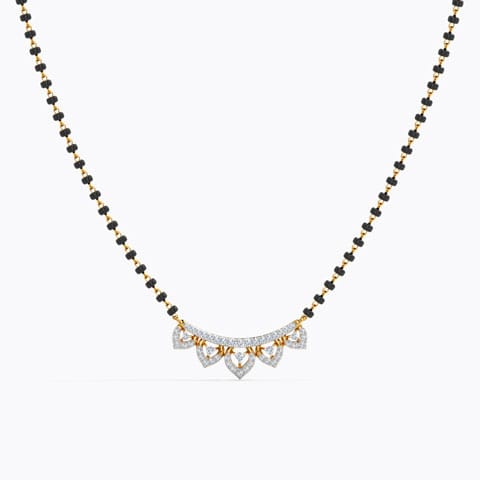 Pahi Diamond Mangalsutra Diamond Mangalsutra 14 Karat Yellow Gold Pahi Diamond Mangalsutra