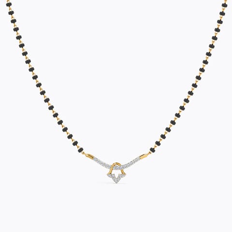Kaasni Diamond Mangalsutra Diamond Mangalsutra 14 Karat Yellow Gold Kaasni Diamond Mangalsutra