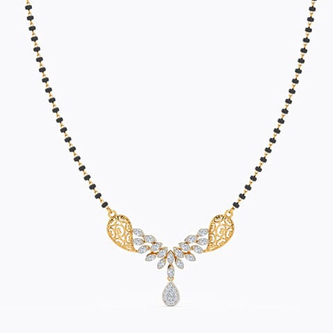 Liyana Diamond Mangalsutra Diamond Mangalsutra 14 Karat Yellow Gold Liyana Diamond Mangalsutra