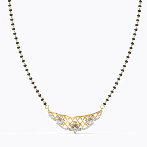 Nazmin Diamond Mangalsutra Diamond Mangalsutra 14 Karat Yellow Gold Nazmin Diamond Mangalsutra
