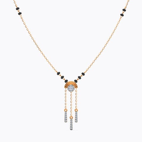 Tahini Lariat Diamond Mangalsutra Diamond Mangalsutra 14 Karat Rose Gold Tahini Lariat Diamond Mangalsutra