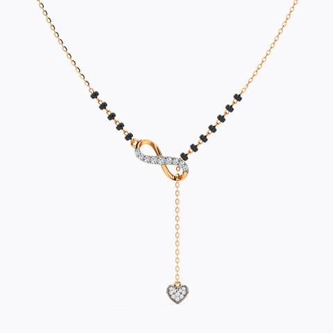 Esme Lariat Diamond Mangalsutra Diamond Mangalsutra 14 Karat Rose Gold Esme Lariat Diamond Mangalsutra