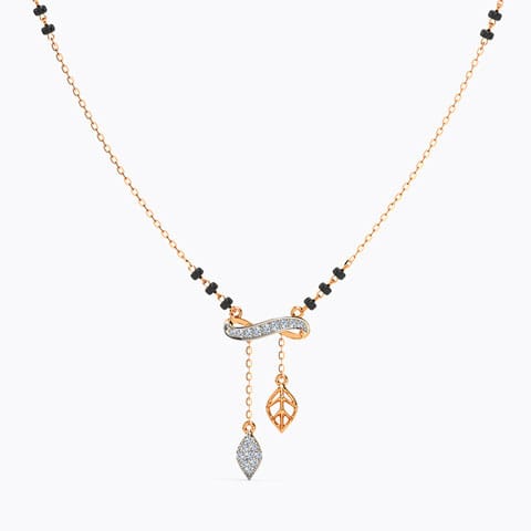 Nubia Lariat Diamond Mangalsutra Diamond Mangalsutra 14 Karat Rose Gold Nubia Lariat Diamond Mangalsutra