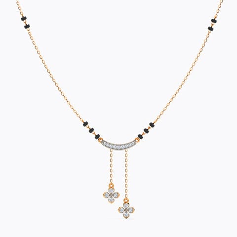 Amia Lariat Diamond Mangalsutra Diamond Mangalsutra 14 Karat Rose Gold Amia Lariat Diamond Mangalsutra