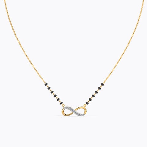 Lia Infinity Diamond Mangalsutra Diamond Mangalsutra 14 Karat Yellow Gold Lia Infinity Diamond Mangalsutra