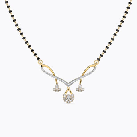 Aralia Diamond Mangalsutra Diamond Mangalsutra 14 Karat Yellow Gold Aralia Diamond Mangalsutra