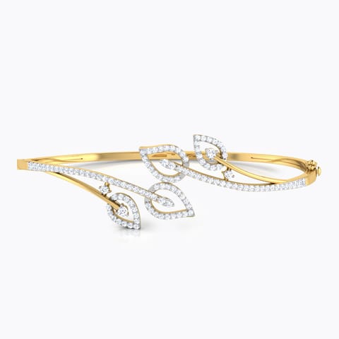 Laura Leaf Diamond Bracelet Diamond Bracelets 18 Karat Yellow Gold Laura Leaf Diamond Bracelet