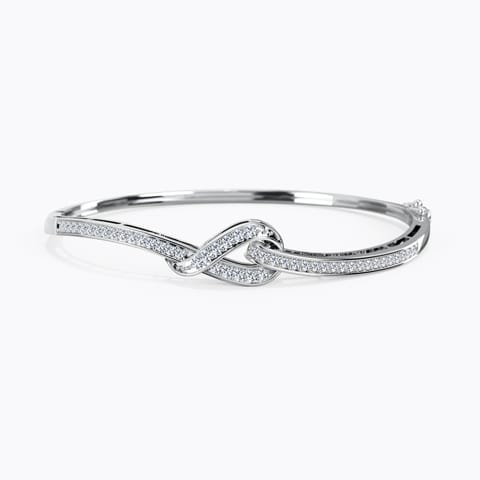 Elegant Knot Diamond Bracelet Diamond Bracelets 14 Karat White Gold Elegant Knot Diamond Bracelet