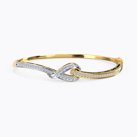 Elegant Knot Diamond Bracelet Diamond Bracelets 14 Karat Yellow Gold Elegant Knot Diamond Bracelet